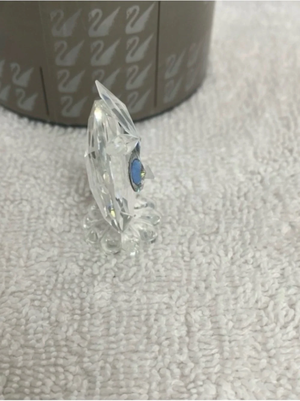 Authentic Retired Swarovski Owl Mini Feathered Crystal With Box #7654NR038000
